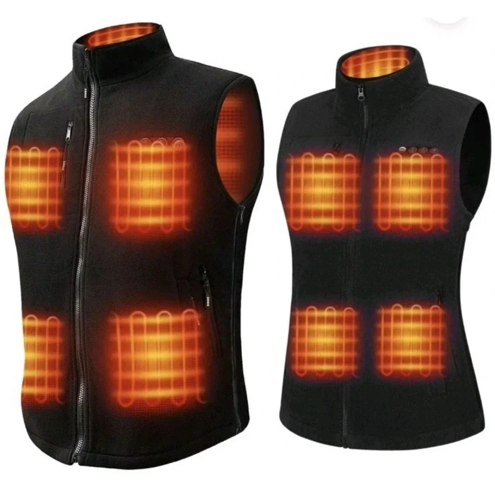 NEW ARRIS Unisex Fleece 7.4V Heated Vest W Battery Pack Adjustable Sizing‎ Black
